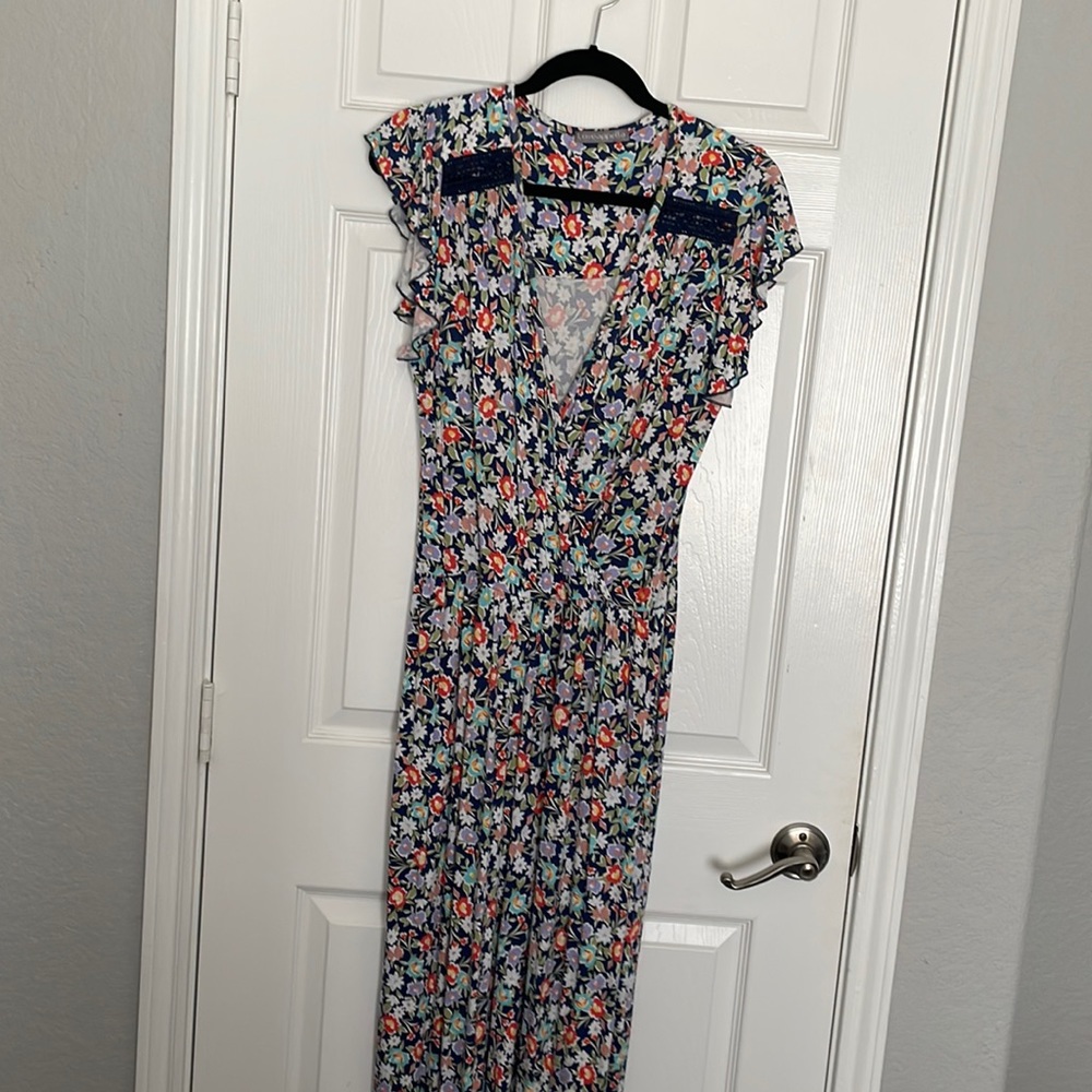Loveappella floral knit jumpsuit romper